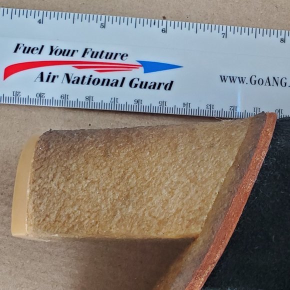 UGG black fur lined suede leather boots with heel, sz 7.5 - Picture 2 of 7